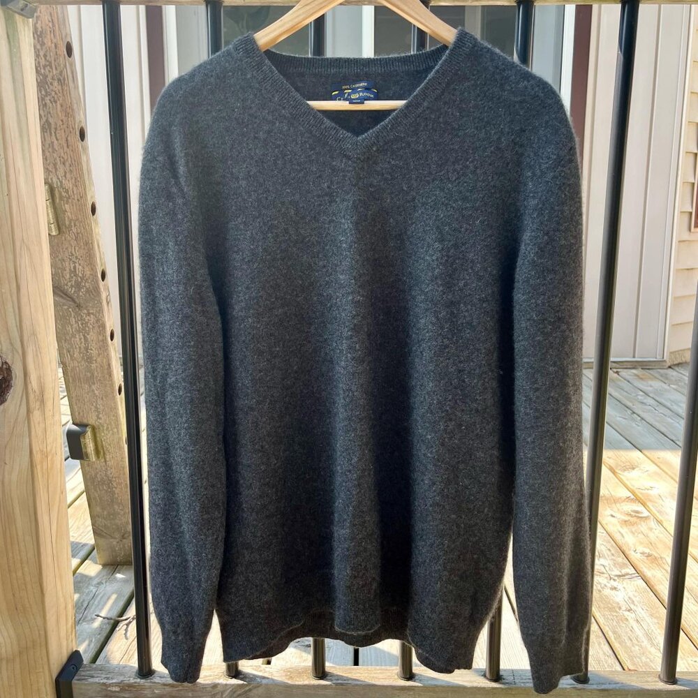 Men's CLUB ROOM 100% Cashmere V Neck Pullover Sweater